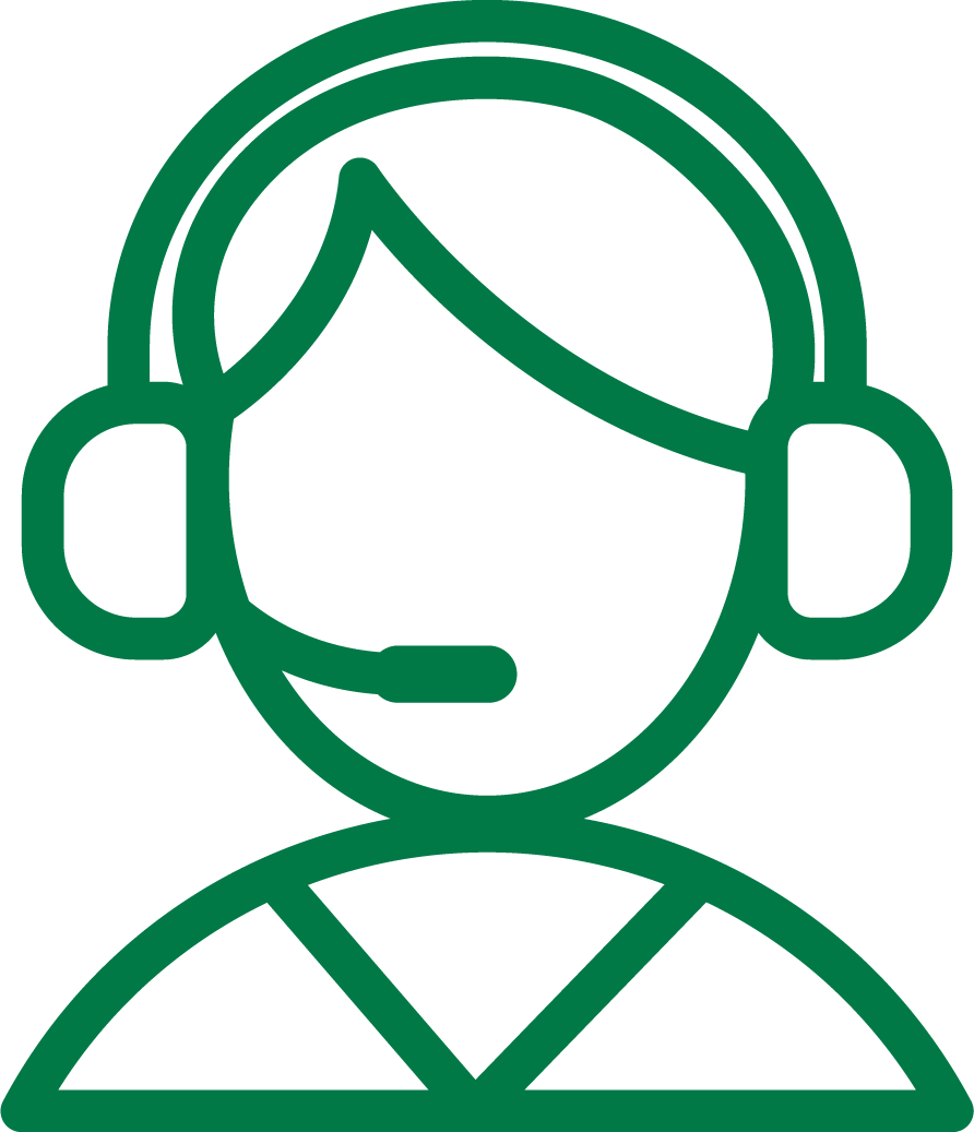 green icon of a customer services agent