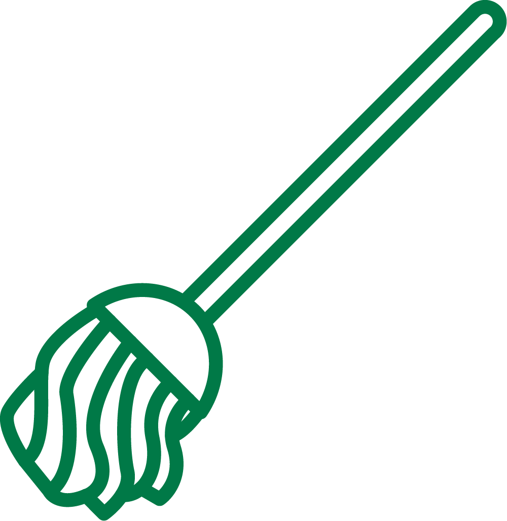 HArd floor cleaning icon showing a green mop