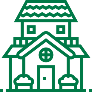 icon of a green house