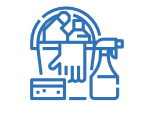blue cleaning equipment icon
