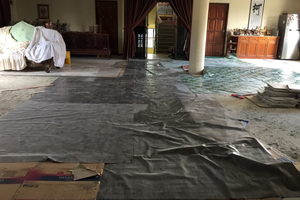 interior of a home that has been flooded
